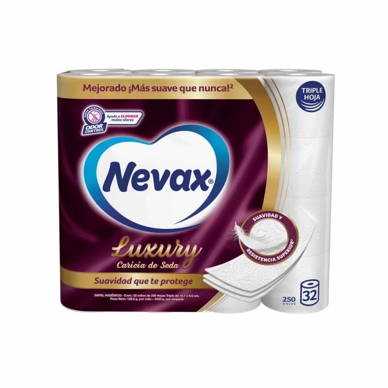 Papel Higiénico Nevax Luxury Triple Hoja - 32 rollos