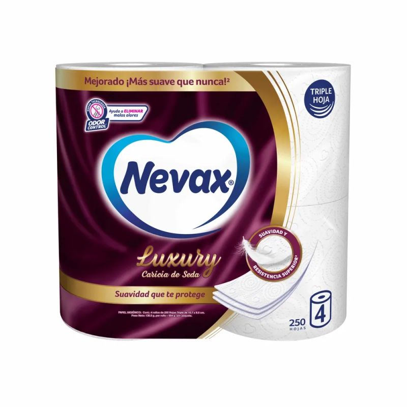 Papel Higiénico Nevax Luxury Triple Hoja - 4 rollos