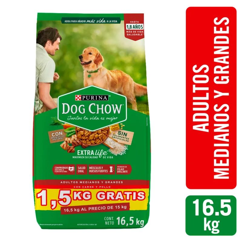 Alimento para perro Purina Dog Chow Adulto medianos y grandes 16.5 kg
