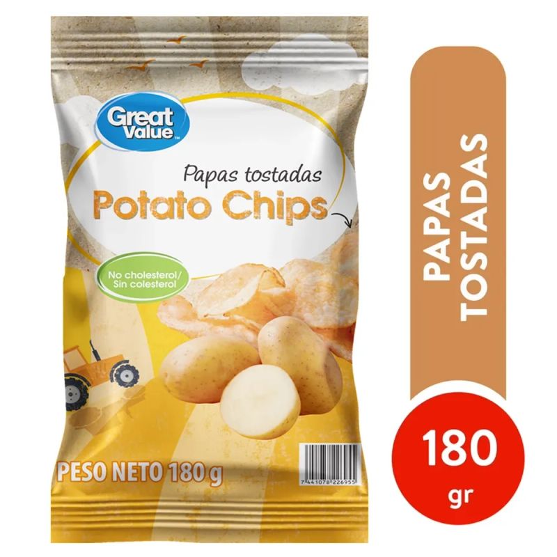 Papas Tostadas Great Value Sin Colesterol - 180 g