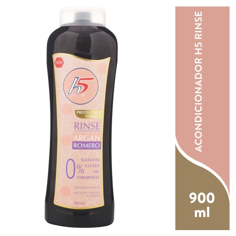 Acondicionador H5 Con Aceite de Argán, Sin Glúten, Sal Y Parabenos - 900ml