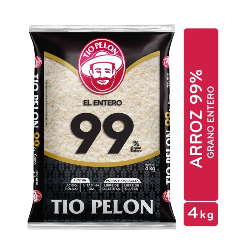 Arroz Tío Pelón 99% grano entero - 4000 g