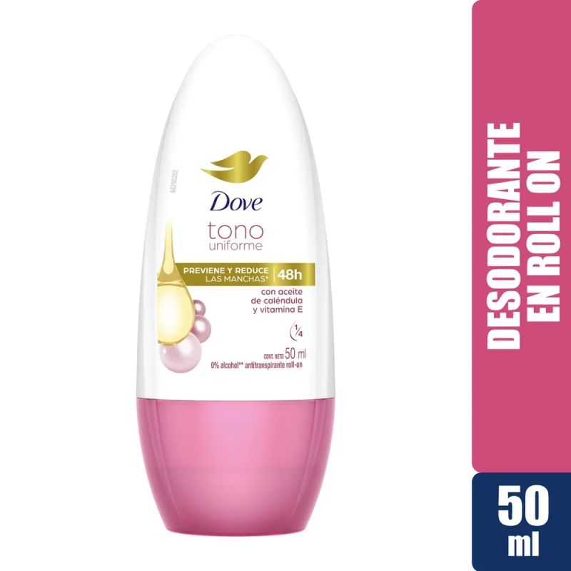 Desodorante Dove Tono Uniforme Calendula Y Vitamina E Rollon - 50 ml