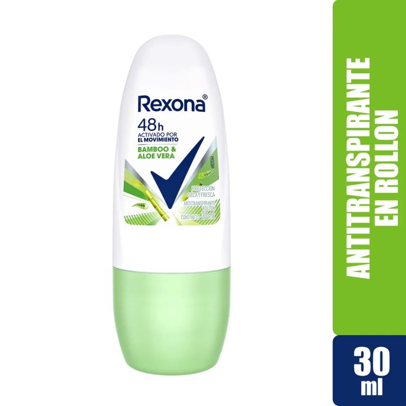 Desodorante Rexona Dama Bamboo Y Aloe Vera Rollon - 30 ml