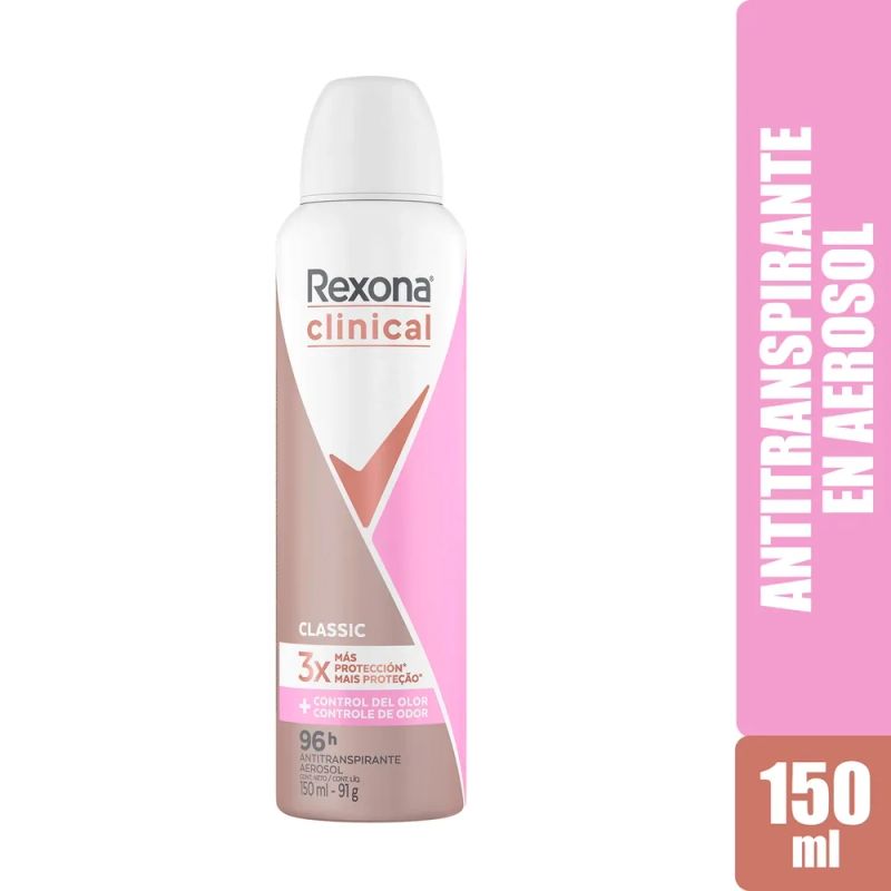 Desodorante Rexona Clinical Dama Classic Aerosol - 150 ml