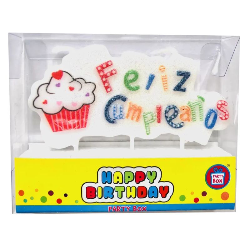 Vela Fantasy Placa Feliz Cumpleaños  - 1 Unidad