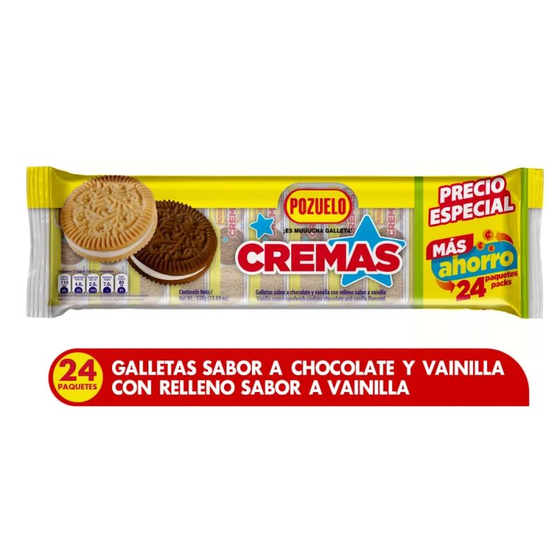 Galletas Pozuelo Cremas Estrella 24 pack - 530 g