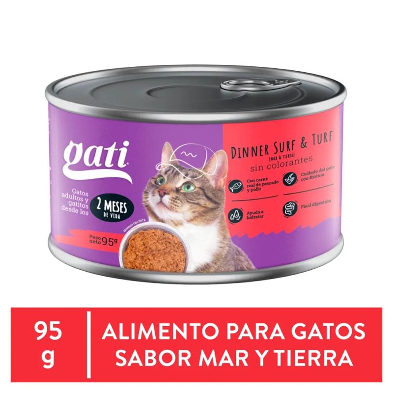 Alimento para gatos Gati sabor mar y tierra lata - 95 g