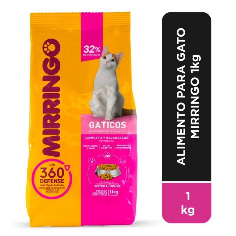 Alimento para gatos Mirringo Gaticos con 360 Defense - 1 kg