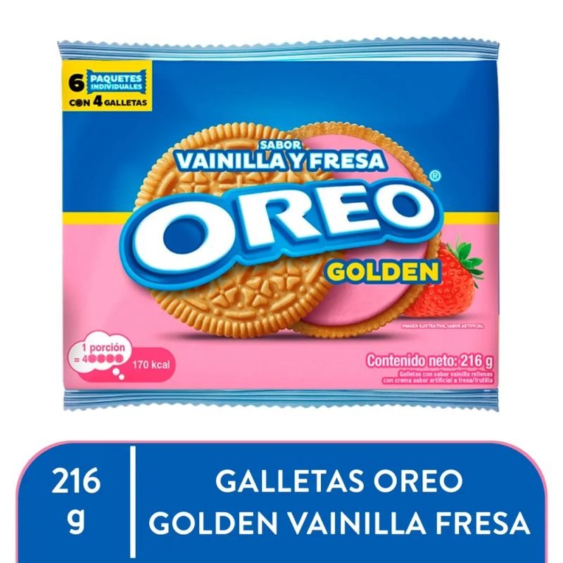 Galleta Oreo Fresa Paq 216 g