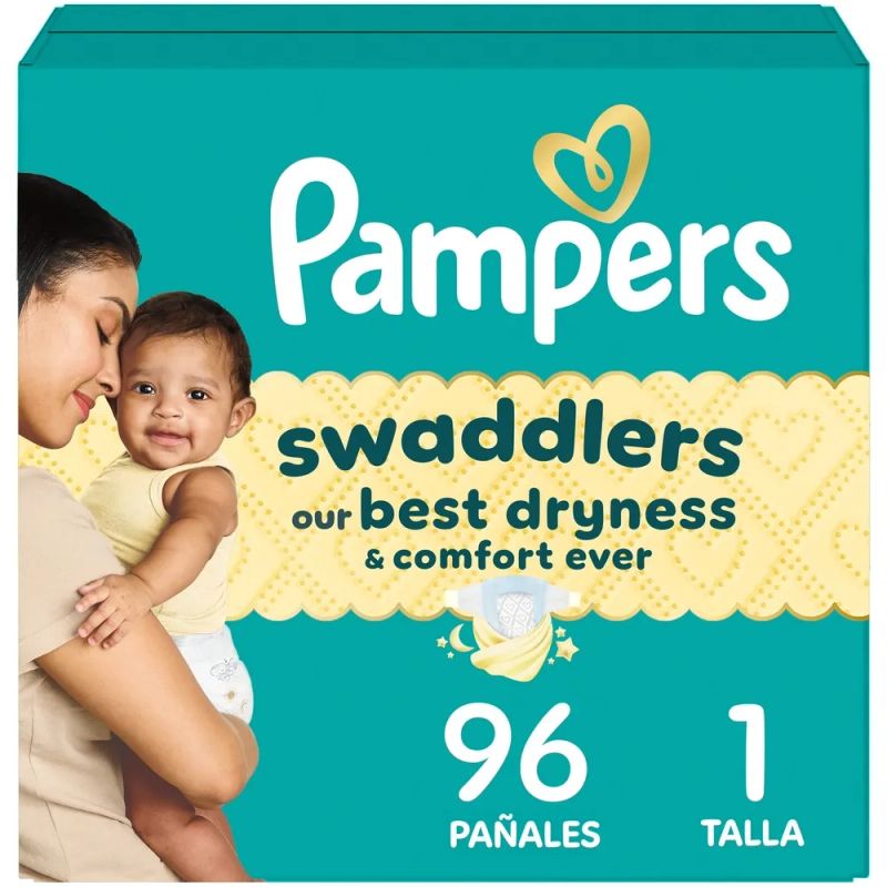 Pañales Pampers Swaddlers Talla 1 (4-6 Kg) Absorbentes - 96 Uds