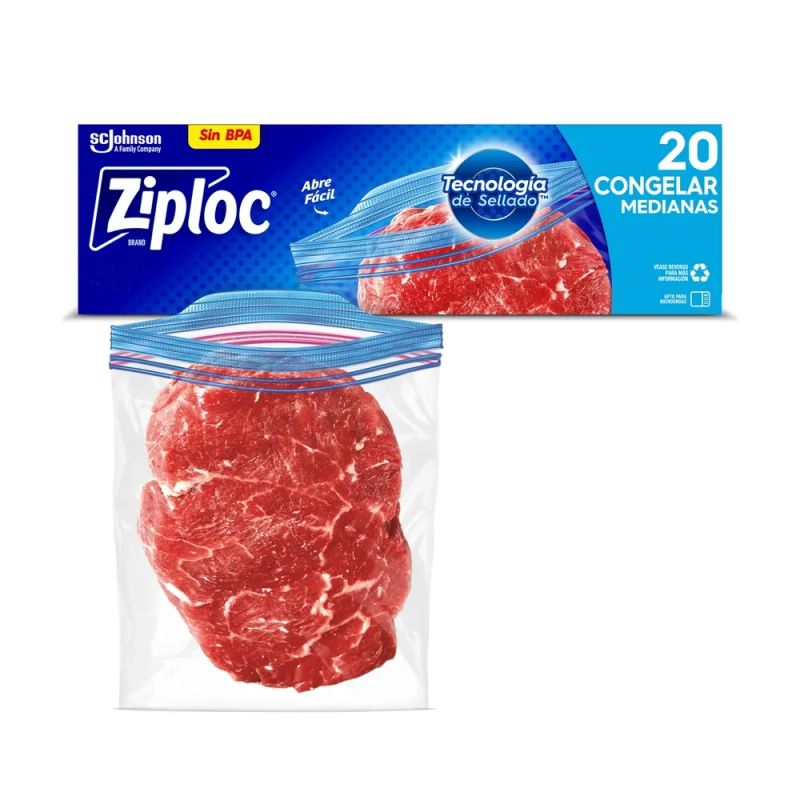 Bolsa Reutilizable Ziploc Para Congelar Medianas - 20 Uds