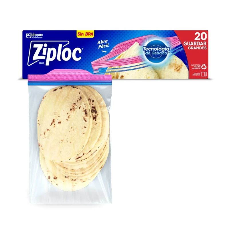 Bolsas Reutilizables Ziploc para Guardar Alimentos Grandes - 20 Uds