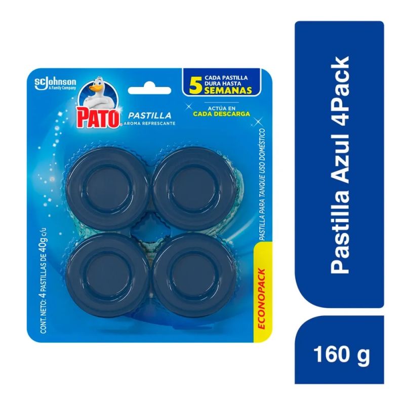 Pastilla Para Baño Pato Azul 4Uds - 160g