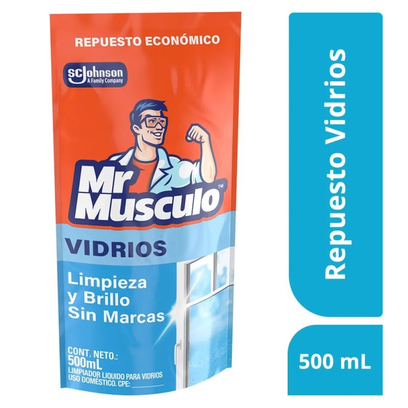 Limpiador Líquido para Vidrios Mr Músculo Repuesto - 500 ml