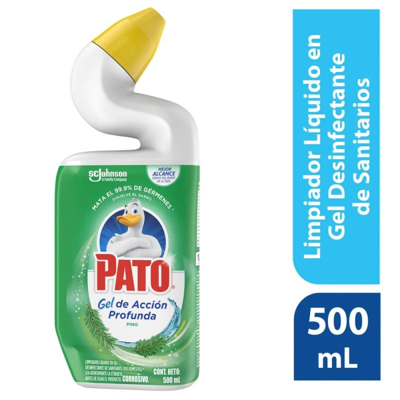 Limpiador Líquido Pato Desinfectante Para Sanitarios, Acción Profunda Aroma Pino - 500 ml