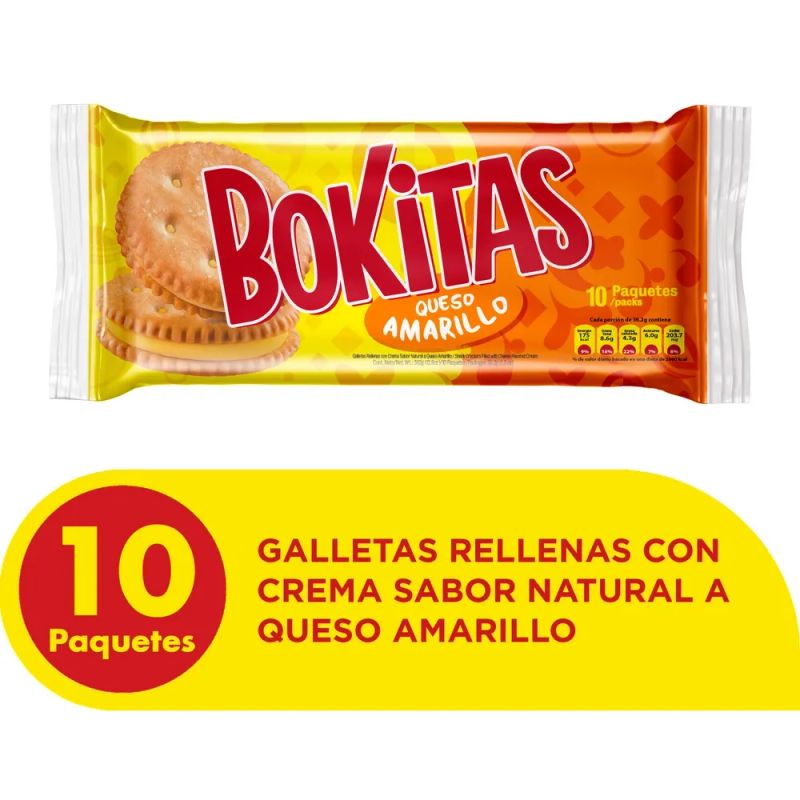 Galletas Pozuelo Bokitas Queso Amarillo - 362 g