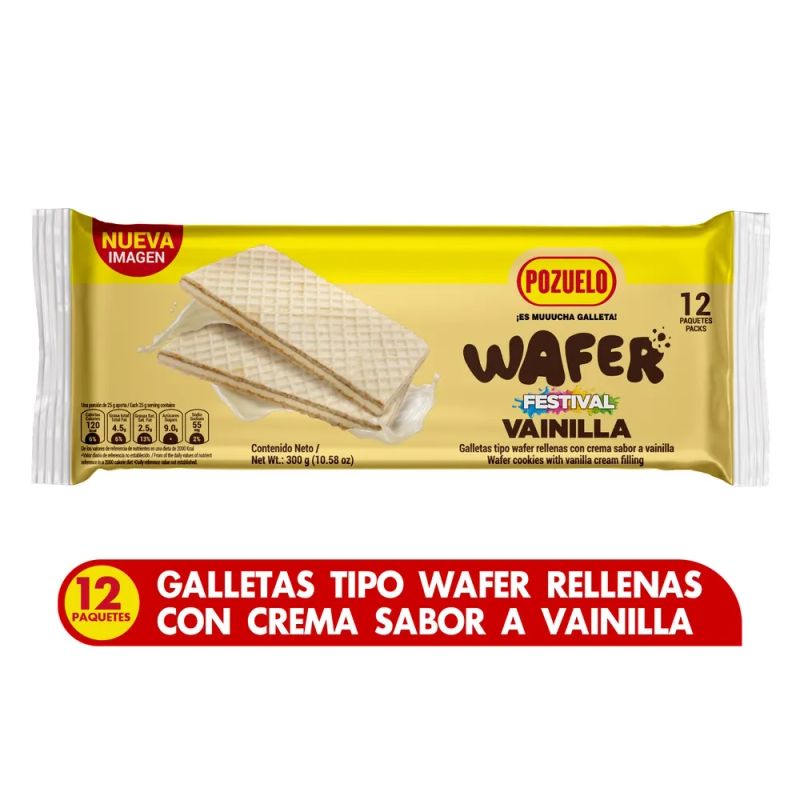 Galletas Pozuelo Festival Wafer Vainilla - 300 g