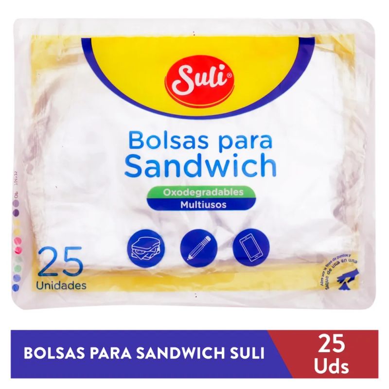 Bolsas Para Sandwich Suli Multiusos - 25 Unidades