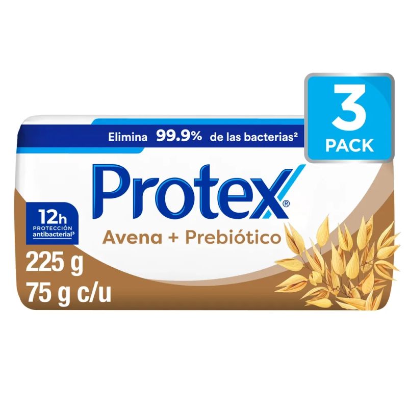 Jabón de Tocador Antibacterial Protex Avena - 75 g 3 Pack