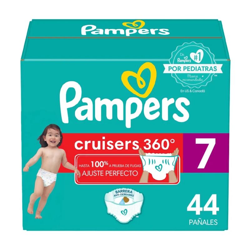 Pañales Pampers Cruisers 360 Talla 7 - 44 Uds