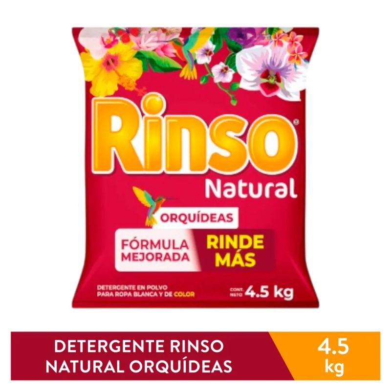 Detergente Rinso en polvo natural orquídea - 4,5 kg