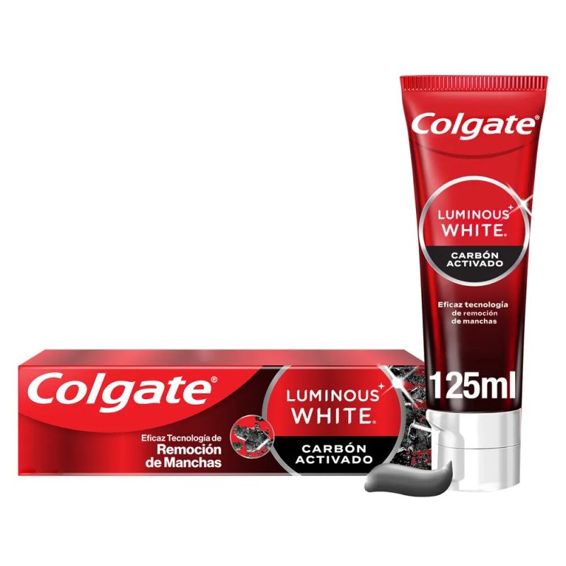 Pasta dental blanqueadora Colgate luminous white carbón activado - 125 ml