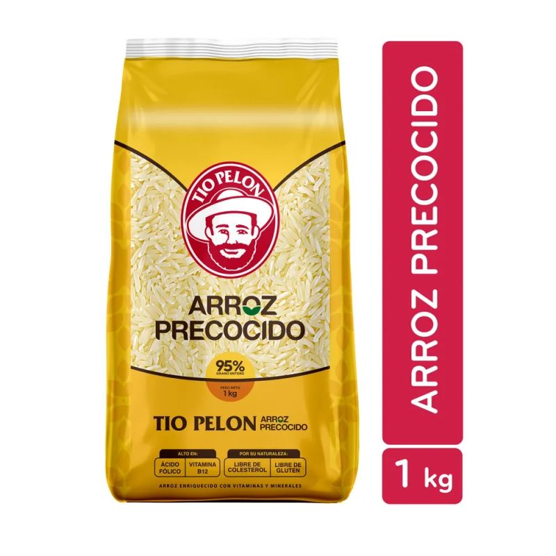 Arroz precocido Tío Pelón 95% grano entero - 1 kg