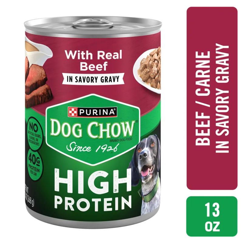 Comida húmeda para perro Purina Dog Chow alta proteína con carne en salsa 368 g