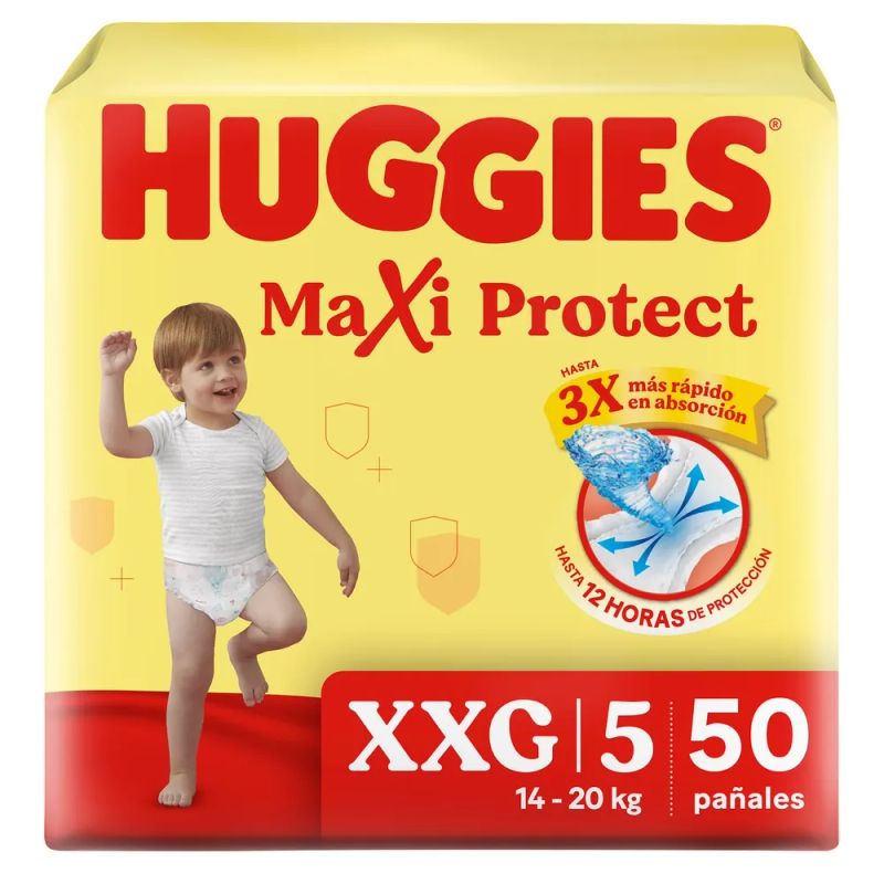 Pañales Huggies Maxi Protect Etapa 5/XXG - 50 Unidades