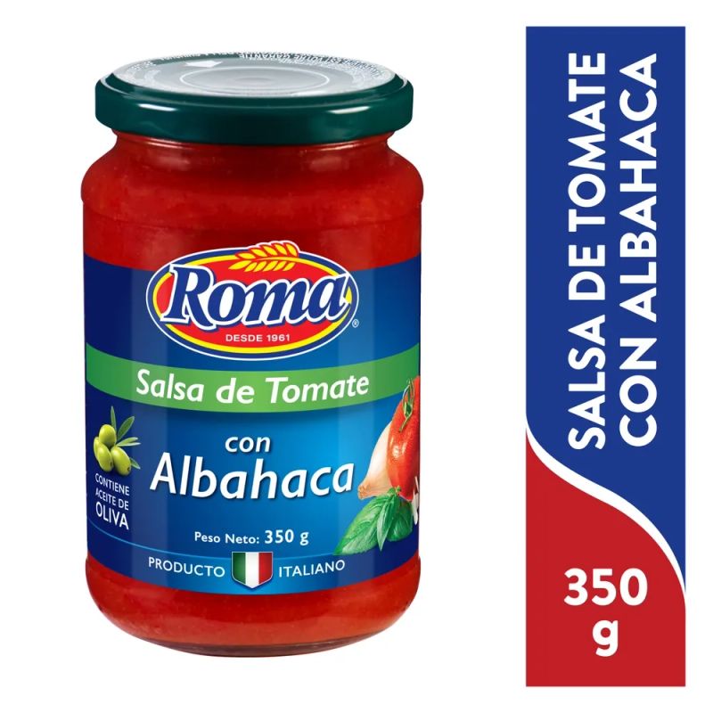 Salsa Roma de tomate con albahaca - 350 g