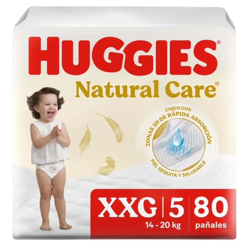Pañales Huggies Natural Care Etapa 5/XXG - 80 Unidades