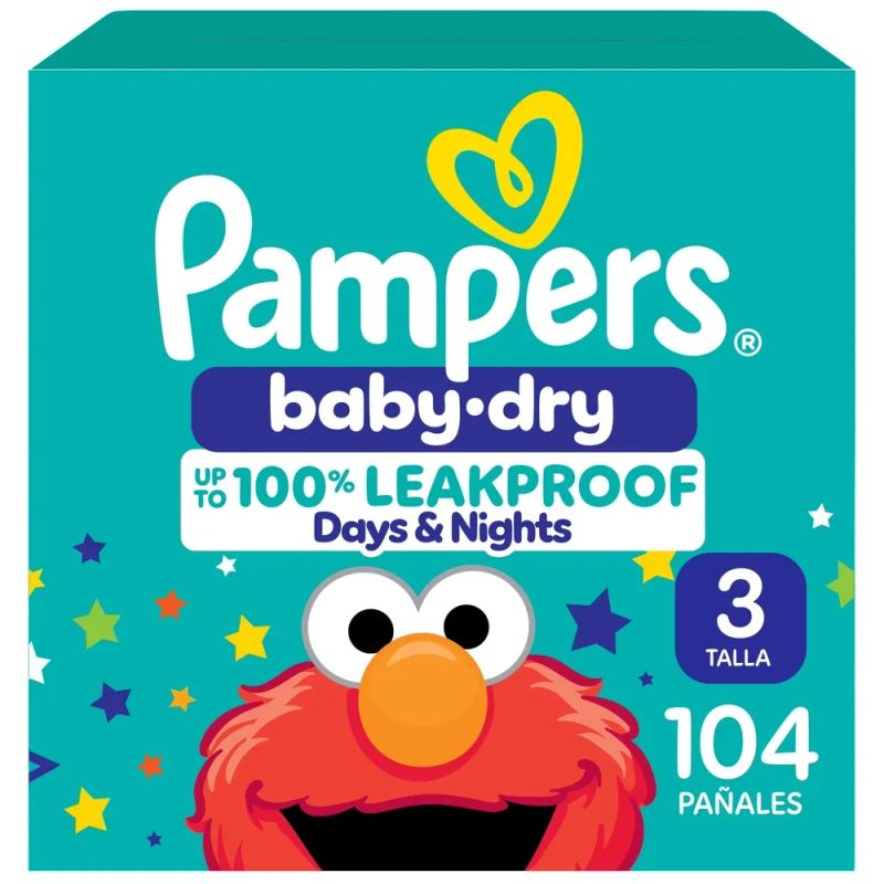 Pañales Pampers Baby-Dry Talla 3 6-12 kg - 104 Uds