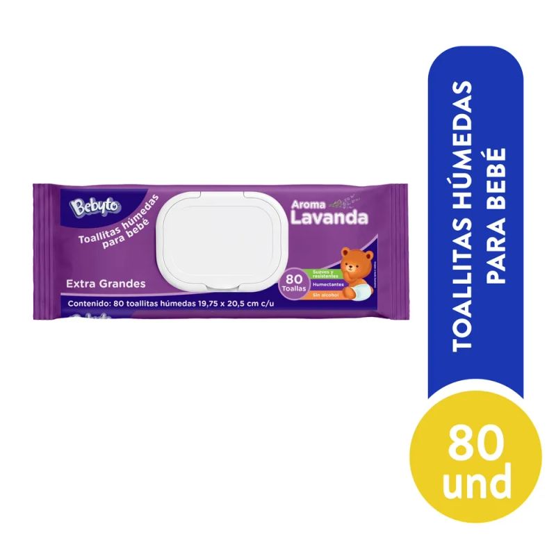 Toallitas Húmedas Bebyto Aroma Lavanda - 80 Uds