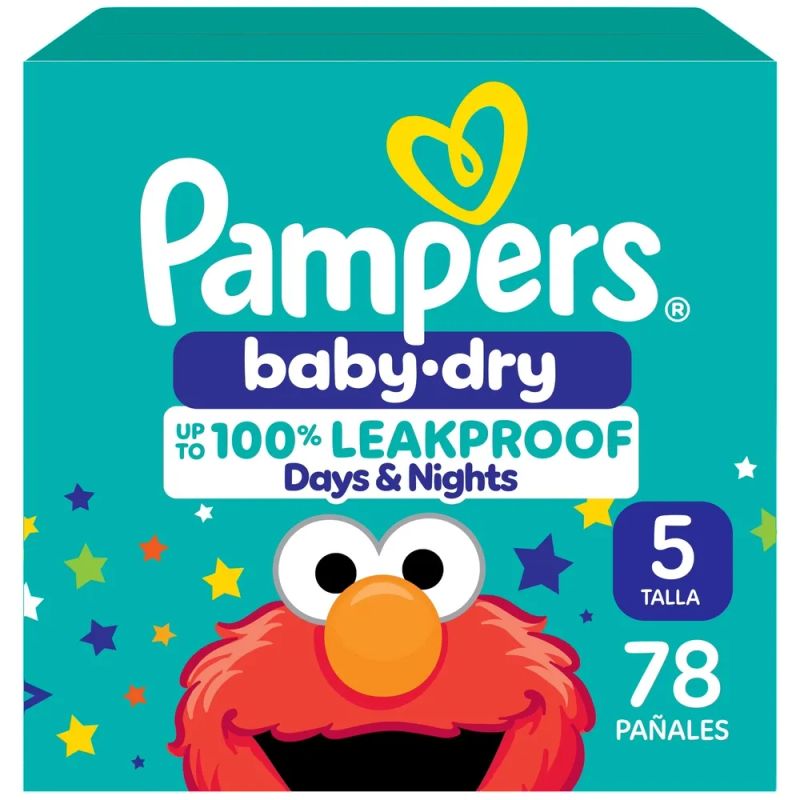 Pañales Pampers Baby-Dry Talla 5 9-17 kg - 78 Uds