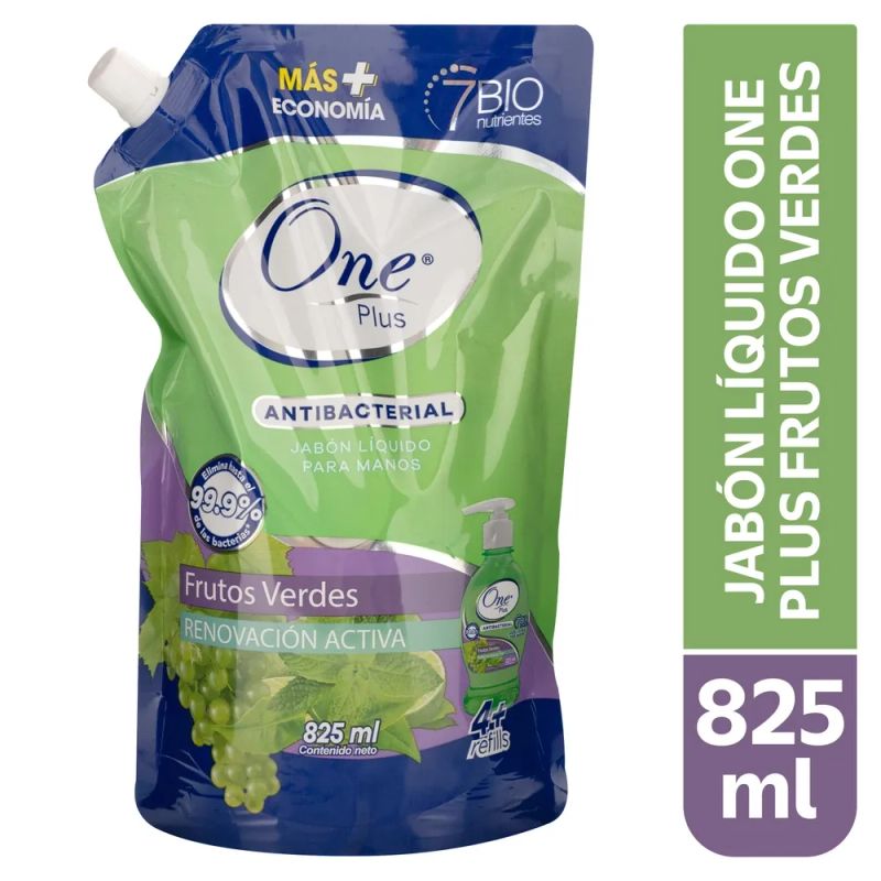 Jábon Líquido One Plus Frutos Verdes -825ml