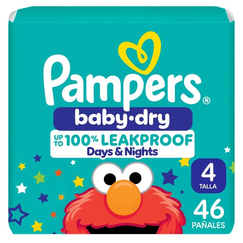 Pañales Pampers Baby-Dry Talla 4 7-15 kg - 46 Uds