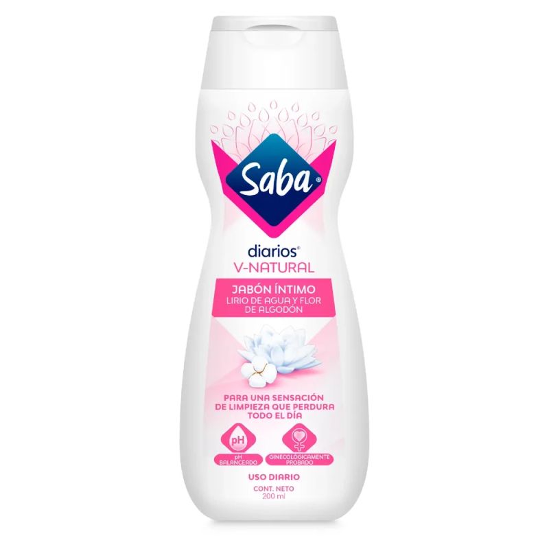 Jabón Íntimo Saba ® V-Natural para limpieza y frescura de tu zona intima - 200 ml