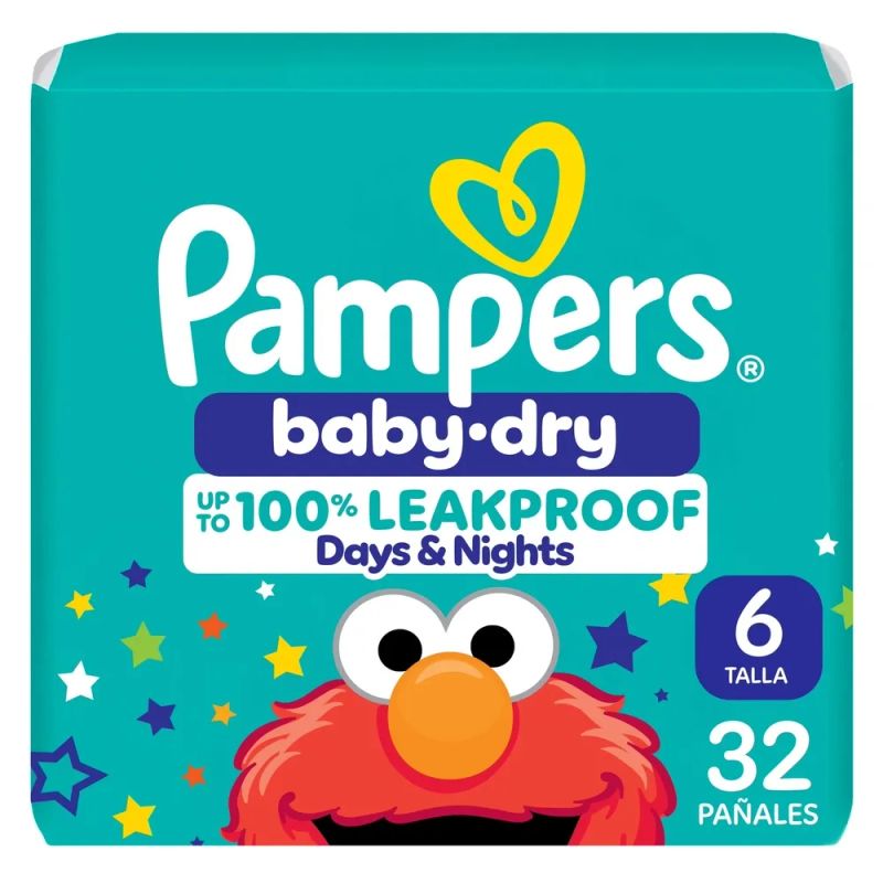 Pañales Pampers Baby-Dry Talla 6 10-20 kg - 32 Uds
