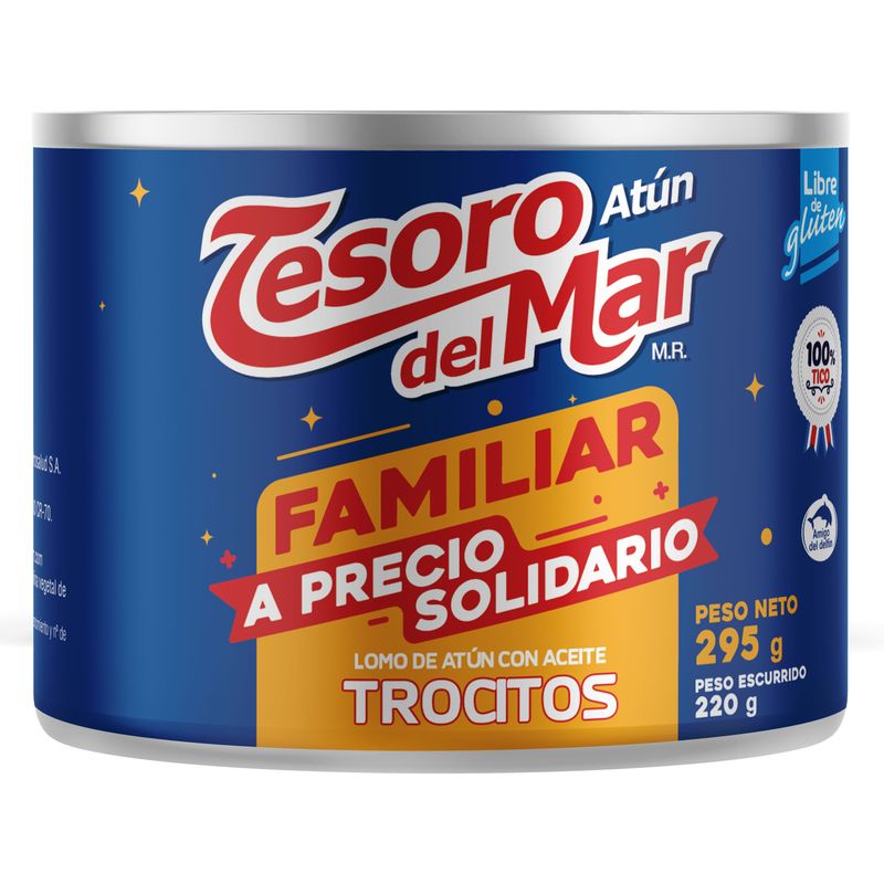 Atún Tesoro del Mar trocitos en aceite de soya - 295 g