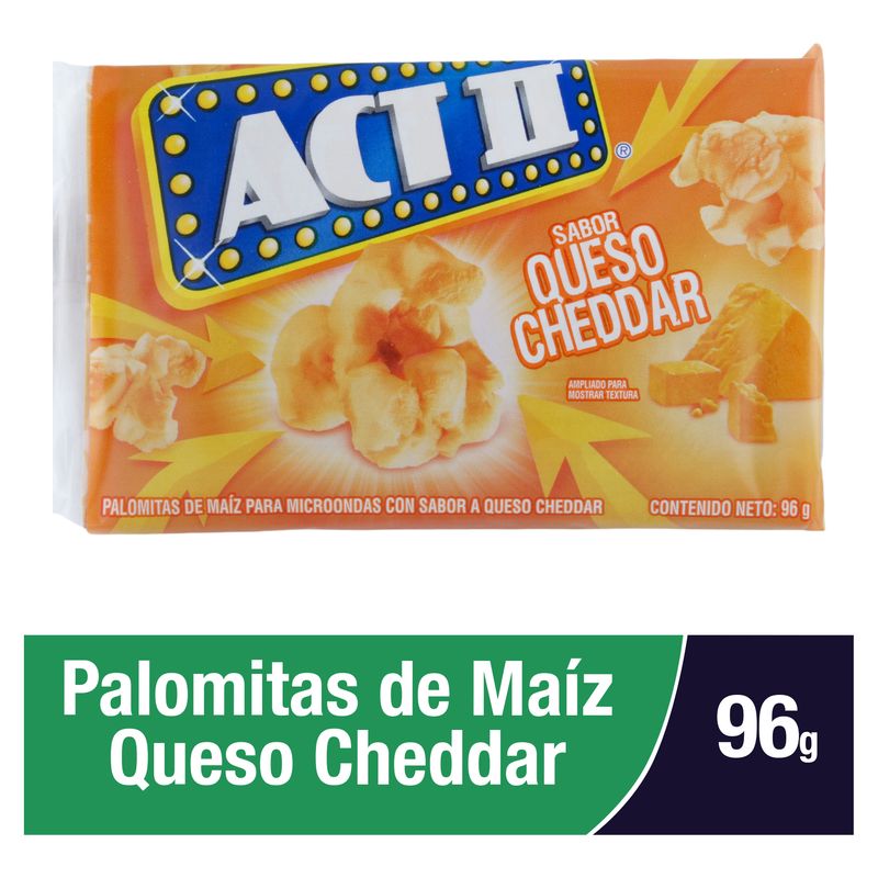 Palomitas de maíz Act II sabor queso cheddar - 96 g