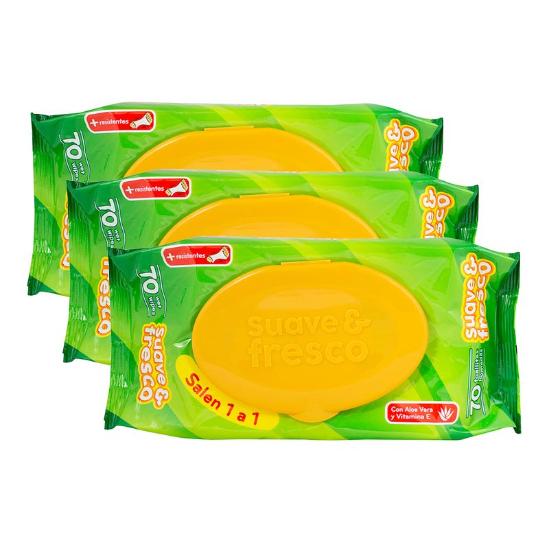 3 Pack Toalla Suave Y Fresco Regular -210 unidades