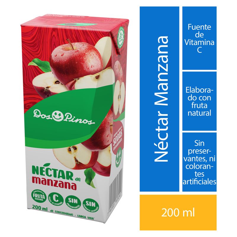 Néctar Dos Pinos sabor manzana Tetra - 200 ml