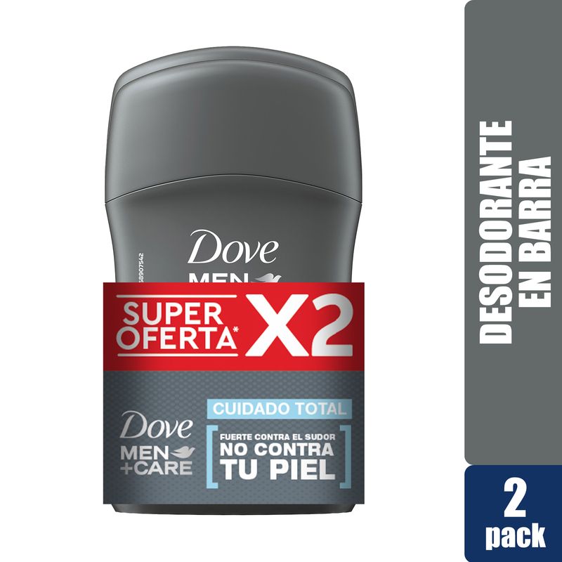 Desodorante Dove en barra cuidado total 2 pack - 100 g