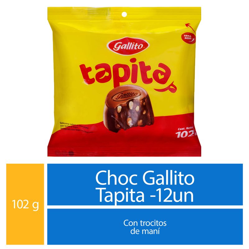 Chocolate Gallito Tapita Maní - 102 g