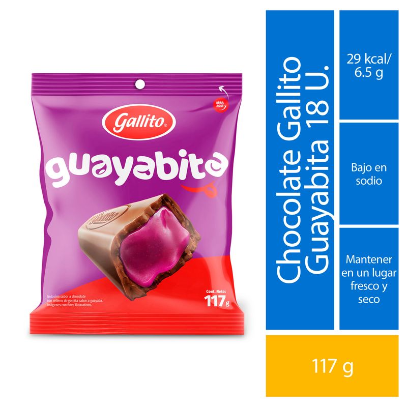 Chocolates Gallito Guayabita Bolsa - 117 g