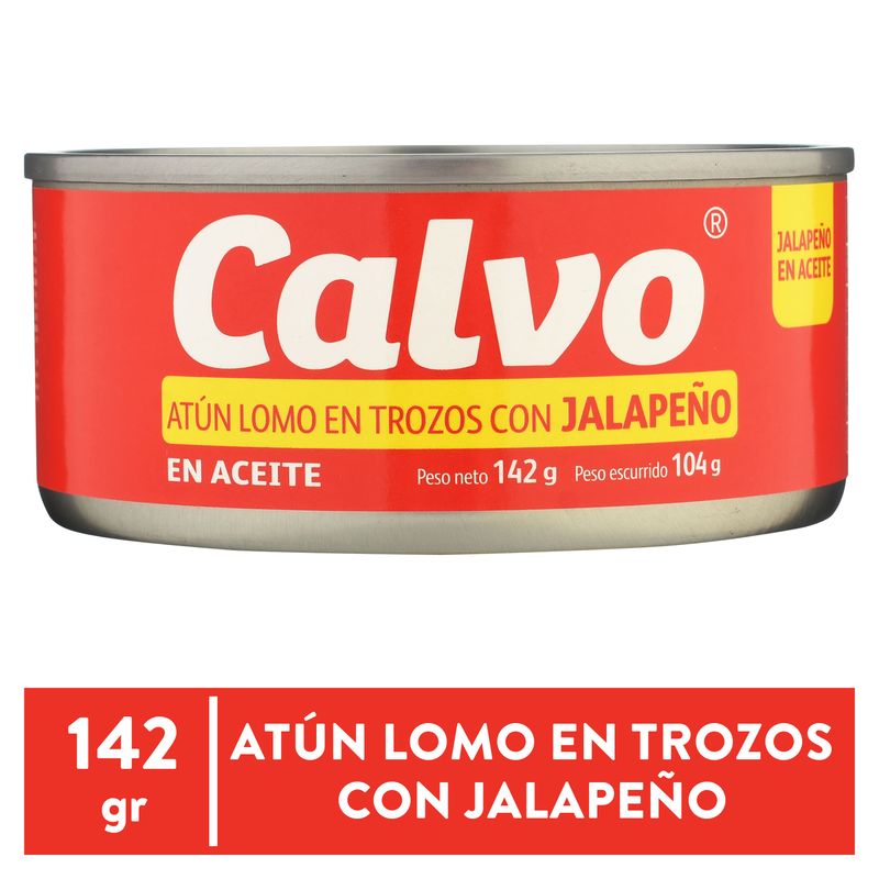 Atún Calvo Lomo En Trozos Con Jalapeño en Aceite - 142 g