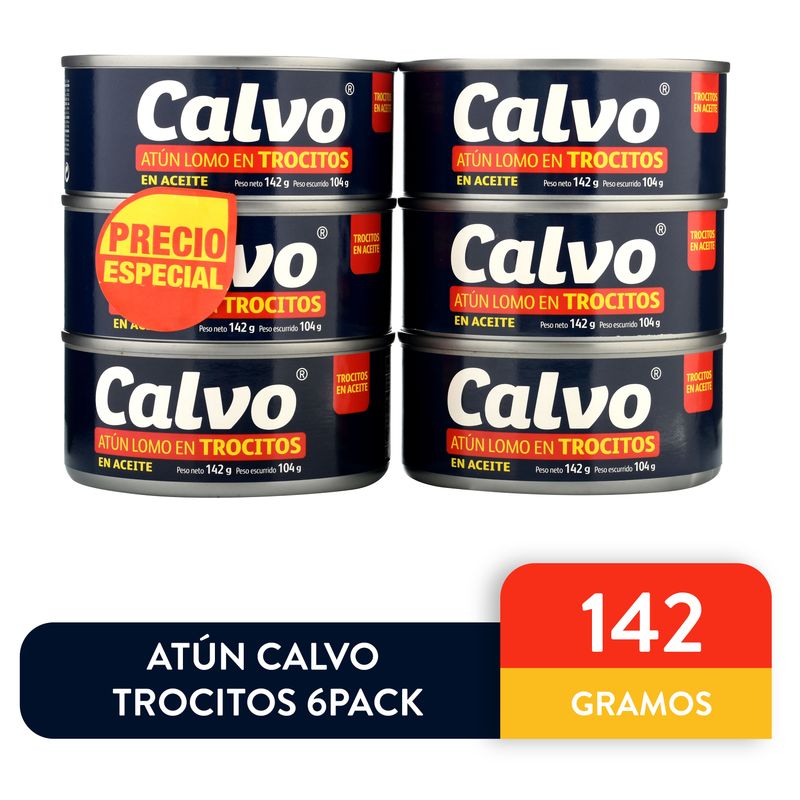 Atún Calvo trocitos 6 pack - 142 g