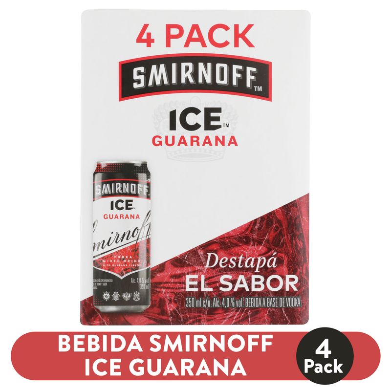 Bebida alcohólica Guaraná Smirnoff Ice  4 Pack- 1400 ml