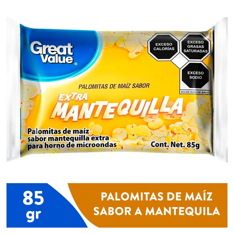 Palomitas Great Value De Maíz Extra Mantequilla - 85 g